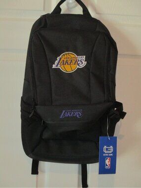 Utlra Game NBA Los Angeles Lakers Black Backpack with Logo 12 x 18 Brand New